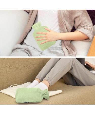 1L Hot Water Bottle with Soft Cover - 1000ml Hot Water Bag for Pain Relief - Light Green - Buy Online on GoSupps.com