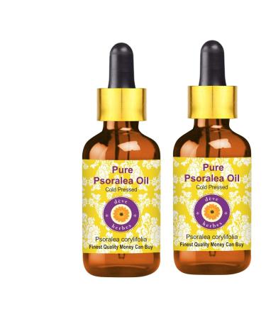 Deve Herbes Pure Psoralea Oil Psoralea corylifolia with Glass Dropper 100 Natural Therapeutic Grade Cold Pressed for Personal Care Pack of Two 100ml X 2 66 oz