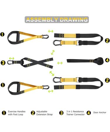 Home Resistance Training Kit - Full-Body Workout Straps with Door Anchor & Guide - International Shipping Available - Buy Online on GoSupps.com