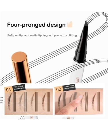 Eyebrow Pencil With 4 Fork Tip 4 Fork Tip 3D Microblading Magic Eyebrow Pencil Waterproof Magic Microblading Eyebrow Pencil Eye Brown Makeup Long Lasting Eyebrow Pencil Stay On All Day(Gray) - Buy Online on GoSupps.com