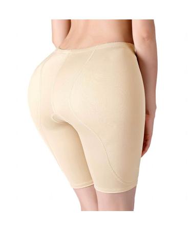saditesdk Shapewear for Women Tummy Control Butt Lifter Shapewear Hip Pads Tummy Tuck Compression Garment for Women Beige Large
