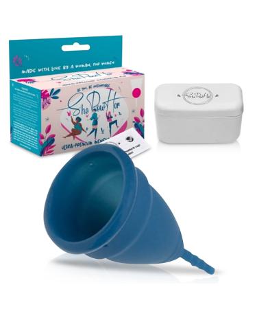 Shepowher menstruation cup and carrying bag flexible periodic cup 100 % medically high quality silicone corresponds to 1 5 tampons easy to use and clean 1 piece (1 Pack)
