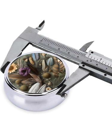 Feather Flower Round Pill Box - 3 Compartment Portable Travel Organizer for Purse & Pocket - Buy Online on GoSupps.com