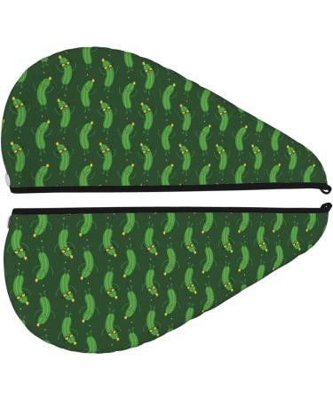 Buy Cute & Funny Cucumber Microfiber Hair Towel | Super Absorbent Coral Velvet Wrap for Long Thick Curly Hair - Quick Dry & Soft for Women - Buy Online on GoSupps.com