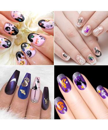 Halloween Nails Glitter Sequins 12 Colours Glitter for Nails Pumpkin Bat Black Halloween Nail Glitter Sequins Stickers Nail Decoration - Buy Online on GoSupps.com