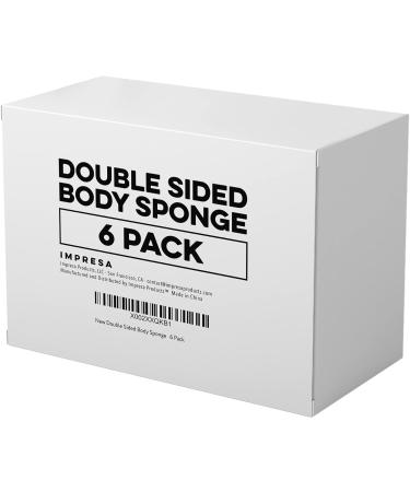 6 Pack Double Sided Body Sponge - Daily Deep Cleansing & Exfoliating Pads for All Skin Types - Buy Online on GoSupps.com