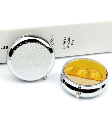Travel Pill Box - 3 Compartment Portable Pill Organizer with Yellow Fruits Design for Handbag & Pocket - Buy Online on GoSupps.com