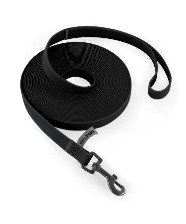 Wolfone 6m Black tow lines for dogs waterproof training line hard -wearing and easy -care leash suitable for recall swimming camping beach hunting walks black 6m