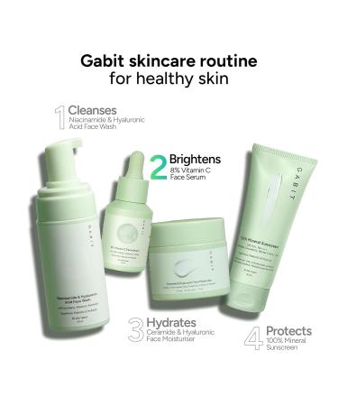 Gabit 8% Vitamin C Face Serum Brightening & Hydrating Serum for Dull Uneven Skin Tone with Alpha Arbutin Hyaluronic Acid & Ferulic Acid Oil & PEG Free 30 ml - Buy Online on GoSupps.com