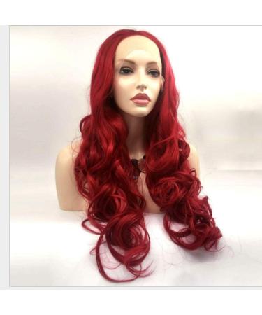 BGHJUE Women's Synthetic Wig with Bangs - Realistic Long Red Rolled Hair Wig Natural Scalp Simulation International Shipping - Buy Online on GoSupps.com