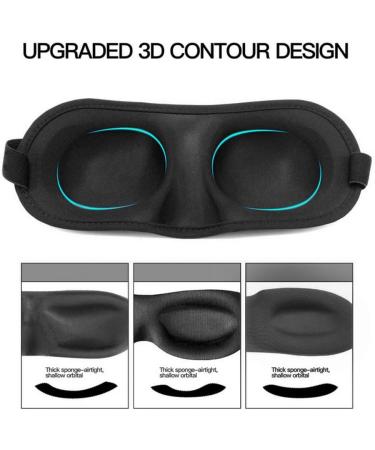 3D Sleeping Eye Mask - Premium Shade Cover for Restful Sleep | Travel Eye Patch & Blindfold Aid for Home & Office - Buy Online on GoSupps.com