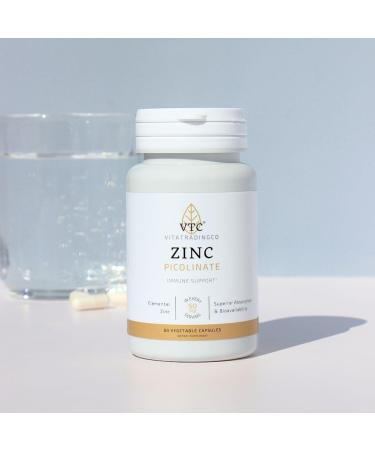 VTC VitaTradingCo. Zinc Picolinate | 50mg Elemental Zinc | Highly Absorbable | Immune & Antioxidant Support | for Skin Health & Cellular Function | 60 Veggie Capsules - Buy Online on GoSupps.com