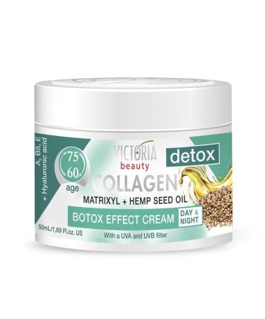 Victoria Beauty Collagen Cream with hyaluronic acid niacinamides and matrixyl 3000 firming face cream eye cream against wrinkles dark dark circles and tear bags 50ml 50 ml (1 Pack)