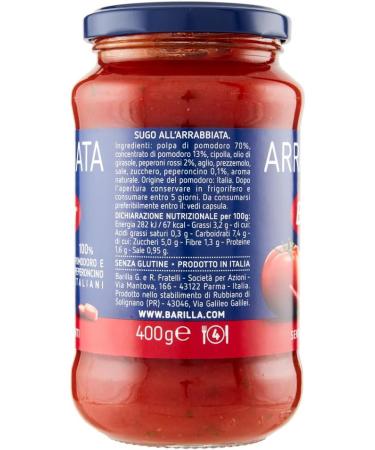  Italian Gourmet E.R. Barilla Sugo Arrabbiata Italian Tomato and Pepper Sauces Gluten Free and No Extra Preservatives 400g + Italian Gourmet Polpa 400g (Pack of 6) - Buy Online on GoSupps.com