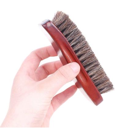 Shoe Brush Natural Wood Bristle Horse Hair Shoe Boot Brush Polish Brush Leather Boots Cleaner Care Brush(17x2cm) - Buy Online on GoSupps.com