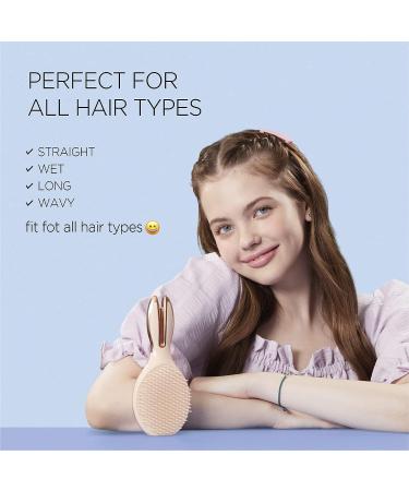 Mellotory Tangle Rabbit Brush - Rose Gold Hard Bristles | Detangler Hair Brush for Men, Women & Kids | Scalp Massager | Wet & Dry Hair - Buy Online on GoSupps.com