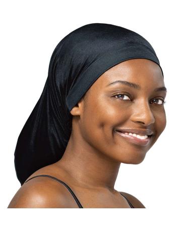 Stay On Satin Pocket Bonnet (Black)