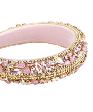 HAIMEIKANG Pink Velvet Rhinestone Baroque Crystal Headband for Women and Girls - Buy Online on GoSupps.com