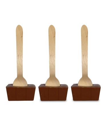 Fire Mountain Hot Chocolate Stirrers From Cocoa | 3 x 40g | 37% Milk Hot Chocolate Spoons Natural Milk Chocolate with Wooden Stirrer Hot Choc Spoons Cacao Chocolates Milk Hot Chocolate 3 count