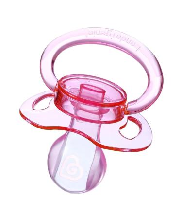 Landofgenie Adult Size Pacifier - Large Shield Gloss Transparent Design - 2 Pack (Blue & Pink) - International Shipping Available - Buy Online on GoSupps.com