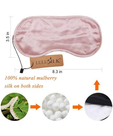 LULUSILK 100% Silk Adjustable Sleep Mask for Women & Men - Soft Comfortable Eye Mask in Pink - Buy Online on GoSupps.com