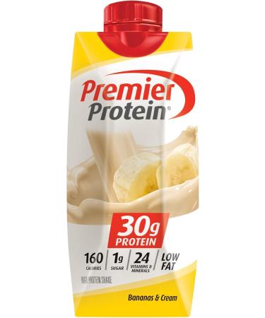 Premier Protein Shake Cake Batter Delight 30g Protein 24 Vitamins & Minerals Bundle with Bananas & Cream Protein Shakes - Buy Online on GoSupps.com