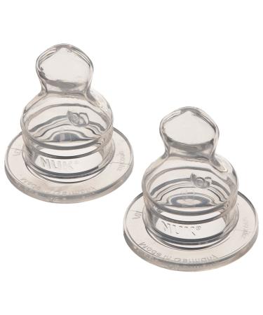 NUK Silicone Orthodontic Nipples Slow Flow Size 1 2 Pack (Discontinued by Manufacturer)