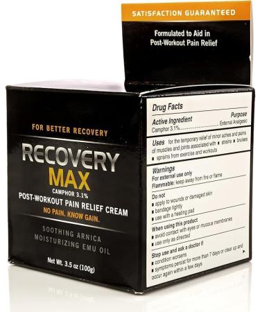 MaxRelief RecoveryMax Post Workout Cream for Use in Fitness Workout Program to Speed Muscle Recovery Reduce Muscle Soreness - Return to Exercise Quicker Recovery Supplement 3.5 oz - Buy Online on GoSupps.com