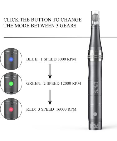 PELCAS Cordless Electric Microneedling Pen with 24 Replacement Cartridges - Adjustable 0.25mm Dermapen for Skin Care at Home - Buy Online on GoSupps.com