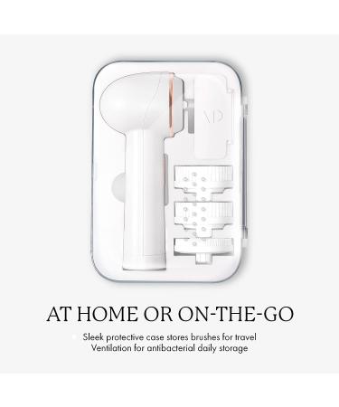 Vanity Planet Raedia 2.0 Facial Cleansing Brush with 4 Interchangeable Heads - White Silicone Exfoliator for Glowing & Acne Prone Skin - Water-Resistant Body Brush - Buy Online on GoSupps.com