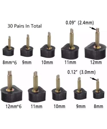 YEHAM Women's High Heel Shoe Replacement Tips Set with 6 Heel Pliers - 30 Pairs, 5 Sizes, 2 Pins - Black Tips - Buy Online on GoSupps.com
