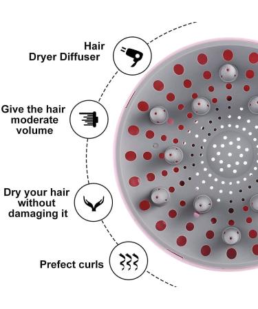 Adjustable Universal Hair Diffuser Attachment | Fits 1.7 to 2.6 inch Blow Dryer Diameter | Pink Air Dryer Diffuser for Hair Care - Buy Online on GoSupps.com