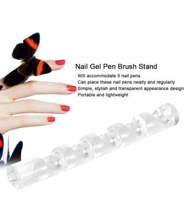 Simple Transparent Acrylic Nail Gel Polish Pen Brush Stand Holder Durable & Portable for Home or Professional Use - Buy Online on GoSupps.com