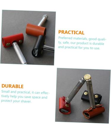 Alipis 10 STK Safety Razor for Men - Travel Leather Holster & Protective Cover - Premium Synthetic Leather Shaving Kit - Buy Online on GoSupps.com