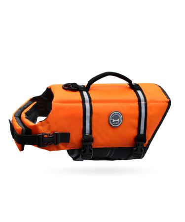 Vivaglory Ripstop Dogs Rescue vest For Small Medium Boat Dog Wall Annoy with improved buoyancy & visibility neon-orange M: 53-63cm (chest circumference) neon-orange - Buy Online on GoSupps.com