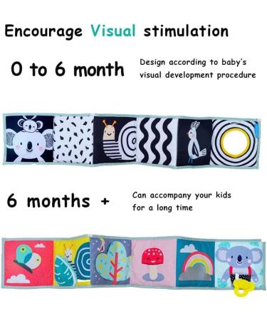 Baby Steps Koala High Contrast Soft Cloth Book - Educational Tummy Time Toy with Mirror & Teether for Infants and Toddlers - Sensory Activity Crib Toy 0-3 Yrs - Buy Online on GoSupps.com