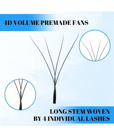 Volume Eyelash Extensions - 4D Self-Fan Lashes | 0.07mm DCURL Mix 8-14mm | Gemerry 4DLASH - Buy Online on GoSupps.com