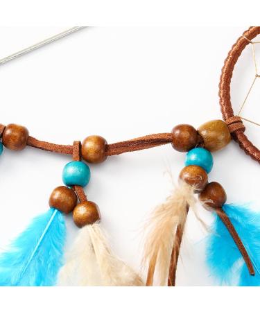 Boho Feather Headband Dream Catcher Hair Band - Handmade Tassel Headpiece for Women and Girls (Blue) - Buy Online on GoSupps.com