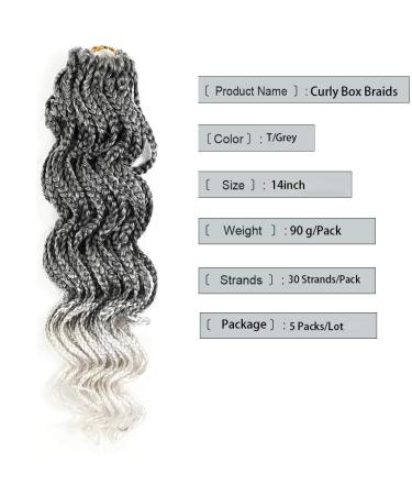 Goddess Box Braids Crochet Hair Silver Grey 14 Inch 5Packs/Lot | Synthetic Premium Fiber Braiding Hair | Tgrey - Buy Online on GoSupps.com