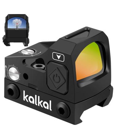 Kalkal Red Dot Sight, 2 MOA Reflex Sight Pistol Red Dot Scope for 21mm Picatinny Rail Mounts, with 12 Brightness Settings, Red Dot Optics Gun Sights for Rifles| Shake Awake & Waterproof Back-NEW