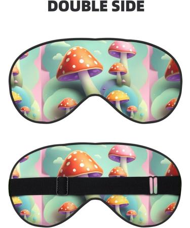 Dreamy Little Mushroom Adjustable Blackout Sleep Mask - Unisex Eye Mask for Travel Yoga & Naps - Buy Online on GoSupps.com