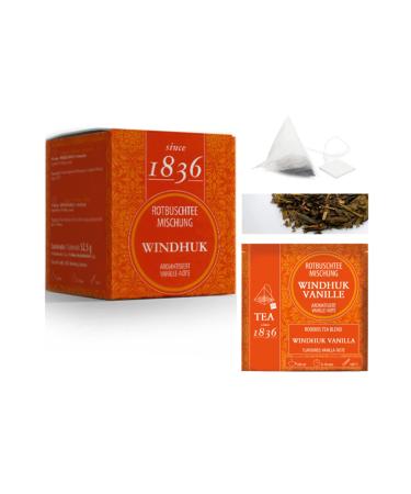 ANTICO CAFFE' NOVECENTO Tea Since 1836 | Rooibos & Vanilla | Red Tea with Vanilla Aroma | African Rooibos Pyramids | Rooibos Tea 15 Pyramids - 52.7 g
