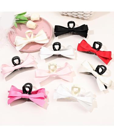 xbiez Cute Fairy Claw Clips Hairpin Y2K-Style Balletcore Headdress Bunches Accessories Bow Ribbon Cute Headdress Beige on black - Buy Online on GoSupps.com