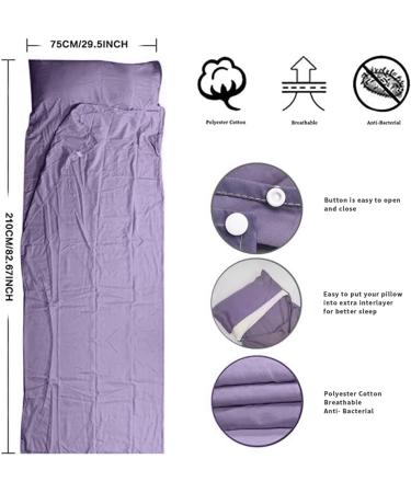 OTDEST Travel and Camping Sheet Sleeping Bag Liner - Lightweight & Portable Adult Sleeping Bag - Purple - Buy Online on GoSupps.com