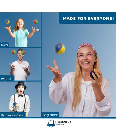 Heldengut Juggling Balls 5x - Perfectly Balanced for Kids & Adults | Ideal for All Skill Levels | Includes Juggling Book - Buy Online on GoSupps.com