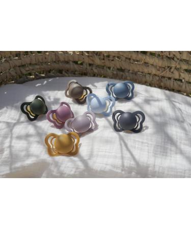 BIBS Couture Collection BPA-Free Baby Pacifiers from Denmark | Set of 2 Heather Premium Soothers | Size 0-6 Months - Buy Online on GoSupps.com