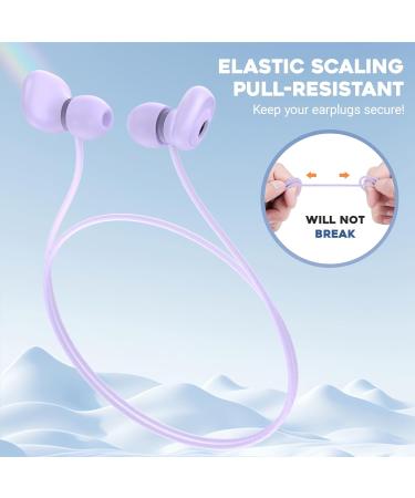 2Pcs Soft Silicone Ear Plugs Connector Cord - Violet Lanyard for Detachable Earplugs | Compatible with Pawcute Loop Switch Experience & Quiet Earplugs - One Size - Buy Online on GoSupps.com