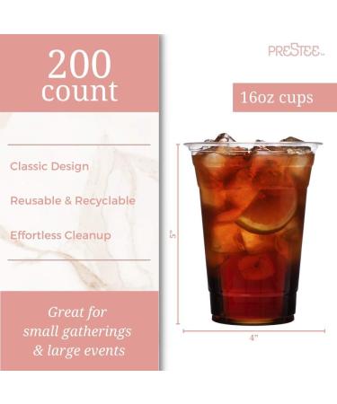 200 Count 16 oz Clear Plastic Party Cups - Disposable PET Cups for Water, Beer, and Beverages - Buy Online on GoSupps.com