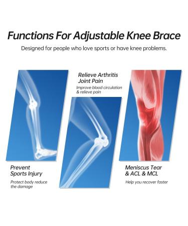 KEPHTELAN Adjustable Compression Knee Brace for Women and Men - Support for Meniscus Tear, ACL, MCL - Joint Pain Relief - Small Black - Buy Online on GoSupps.com