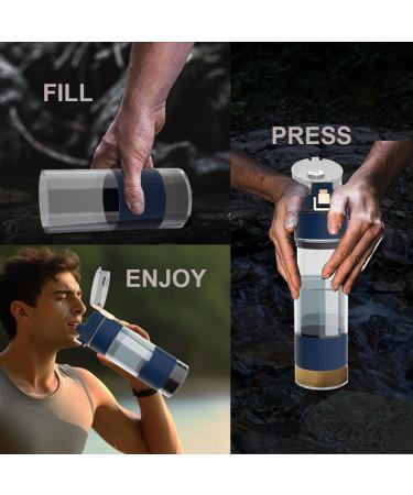 Gosoit UV Outdoor Water Filter Bottle | Camping Survival Water Cleaner for Hiking & Travel - Blue - Buy Online on GoSupps.com